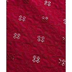 Babyhug Cotton Blend Woven Full Sleeves Kurta Pyjama Set With Sequin & Embroidery Detailing - Maroon