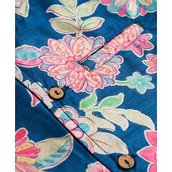 Babyhug Cotton Blend Woven Full Sleeves Kurta Pyjama Set With Floral Printed Jacket - Red