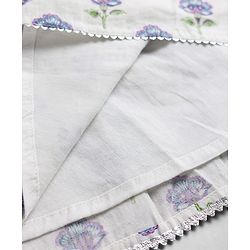 Babyhug Cambric Woven Sleeveless Ethnic Dress With Floral Print - White