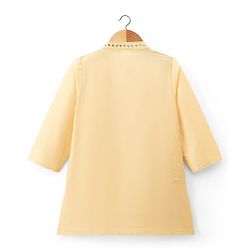 Babyhug Cotton Blend Woven Full Sleeves Embroidered Kurta Pyjama Set - Light Yellow