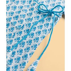 Babyhug Cambric Woven Full Sleeves Floral Printed Kurta Dhoti Set - Blue