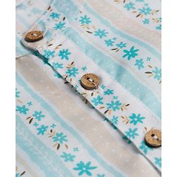 Babyhug Cambric Woven Full Sleeves Kurta Pyjama Set With Floral Print - Light Green