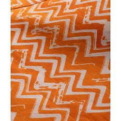 Babyhug Cambric Woven Full Sleeves Kurta Pyjama Set with Printed Nehru Jacket - Orange