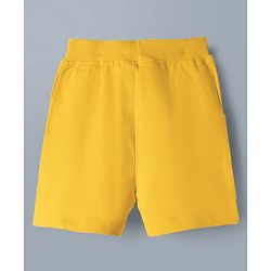 Babyhug Single Jersey Knit Half Sleeves T-Shirt & Shorts Set with Excavator Print - Yellow & White