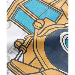 Babyhug Single Jersey Knit Half Sleeves T-Shirt & Shorts Set with Excavator Print - Yellow & White
