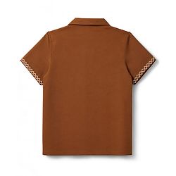 Babyhug Woven Half Sleeves Embroidered Ethnic Shirt - Brown