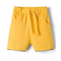 Babyhug 100% Cotton Knit Half Sleeves Striped & Animal Printed T-Shirt & Shorts Set - Yellow