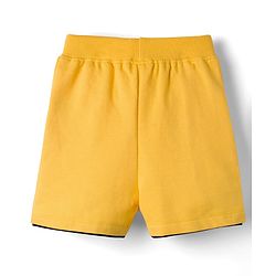 Babyhug 100% Cotton Knit Half Sleeves Striped & Animal Printed T-Shirt & Shorts Set - Yellow