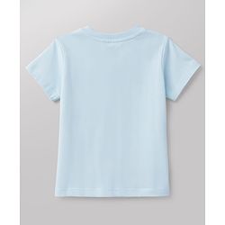 Babyhug 100% Cotton Single Jersey Knit Half Sleeves T-Shirt & Shorts Set With Bear & Bag Print - Blue