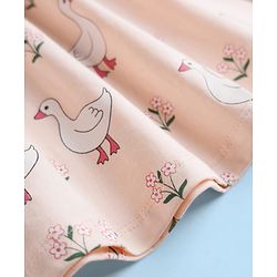 Babyhug 100% Cotton Interlock Knit Half Sleeves Floral & Birds Printed Frock With Bloomer - Pink