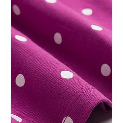Babyhug Interlock Knit Half Sleeves Frock with Polka Dot Print & Bloomer - Dark Pink