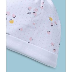 Babyhug 100% Cotton Interlock Knit Printed Baby Caps Pack of 2 Multicolor - Diameter 11.5 cm