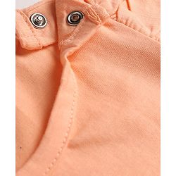 Babyhug Cotton Knit Sleeveless Top & Shorts Night-Suit With Sea Life Print - Dark Peach