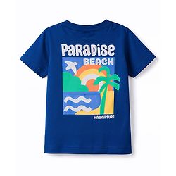 Babyhug Cotton Knit T-Shirt Half Sleeves Oversized Tee with Front & Back Print Multi Color 12-18 Months