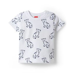 Babyhug 100% Cotton Knit Half Sleeves Animal Printed T-Shirts Pack of 3 - Multicolor