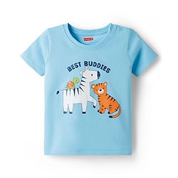 Babyhug 100% Cotton Knit Half Sleeves Animal Printed T-Shirts Pack of 3 - Multicolor