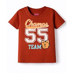 Babyhug Cotton Knit T-Shirt Half Sleeves with Graphic Print Multi Color 6-9 Months