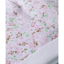 Babyhug 100% Cotton Interlock Knit Baby Caps With Floral Print Pack of 2 White- Diameter 17 cm