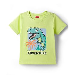 Babyhug Cotton Knit T-Shirt with Graphic Print Half Sleeves Multi Color 6-9 Months