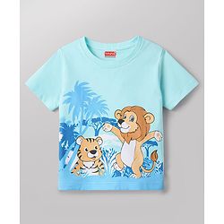 Babyhug Cotton Knit T-Shirt with Graphic Print Half Sleeves Round Neck Multi Color 6-9 Months