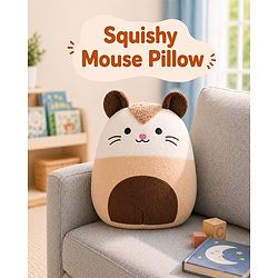 Babyhug Height 40cm Squishy Mouse Plush Pillow Ultra-Soft Cuddly Cushion Toy for Kids | Huggable Plush Pillow for Sleep & Play | Lightweight & Cozy | Nursery Decor & Gifting | Super Soft | BIS