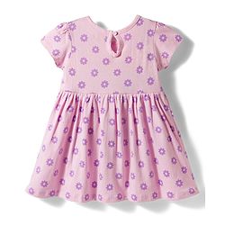 Babyhug Single Jersey Knit Half Sleeves Floral Printed Frock With Bloomer - Pink