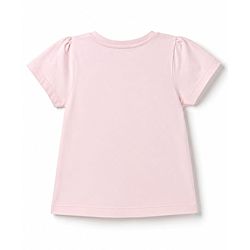 Babyhug Half Sleeves T-Shirt & Shorts Night Suit With Floral Print - Peach