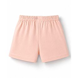Babyhug Half Sleeves T-Shirt & Shorts Night Suit With Floral Print - Peach