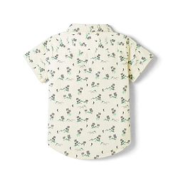 Babyhug 100% Cotton Woven Half Sleeves Shirt with Tropical Print - Green