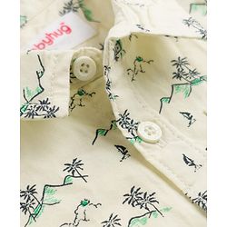 Babyhug 100% Cotton Woven Half Sleeves Shirt with Tropical Print - Green