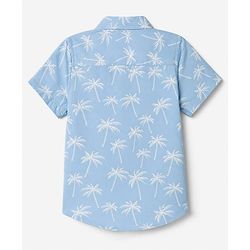 Babyhug 100% Cotton Woven Half Sleeves Shirt with Palm Tree Print - Blue