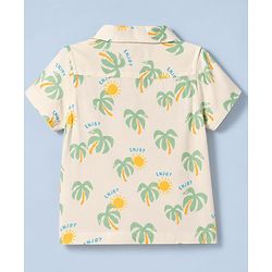 Babyhug 100% Cotton Woven Half Sleeves Shirt with Tropical Theme Print - White