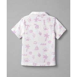 Babyhug 100% Cotton Woven Half Sleeves Shirt with Nautical Print - Offwhite