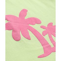 Babyhug 100% Cotton Single Jersey Knit One Piece Dress with Sleeveless and Tropical Print - Green