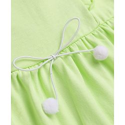 Babyhug 100% Cotton Single Jersey Knit One Piece Dress with Sleeveless and Tropical Print - Green