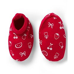 Babyhug 100% Cotton Knit Cap Mittens & Booties with Fruit Print Red - Diameter 8 cm