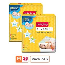Babyhug Advanced Pant Style Diaper Medium (M) Size 26 Pcs Pack of 2
