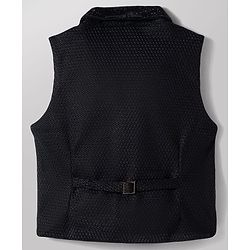 Babyhug Knit Full Sleeves Solid Color 3 Piece Party Suit with Bow & Rhinestone Detailing - Black