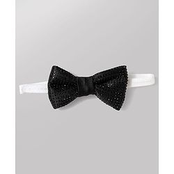 Babyhug Knit Full Sleeves Solid Color 3 Piece Party Suit with Bow & Rhinestone Detailing - Black
