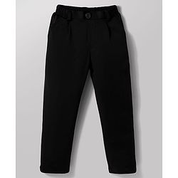 Babyhug Knit Full Sleeves Solid Color 3 Piece Party Suit with Bow & Rhinestone Detailing - Black