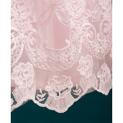 Babyhug Mesh Woven Sleeveless Party Dress With Floral Lace Detailing & Bow Applique - Light Pink