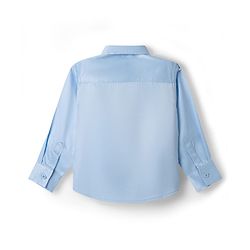 Babyhug Satin Woven Full Sleeves Solid Party Shirt With Bow Applique - White