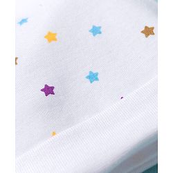Babyhug 100% Cotton Knit Cap Mittens & Booties with Star Print Multicolor - Diameter 8 cm