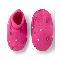 Babyhug 100% Cotton Knit Cap Mittens & Booties with Heart Print Multicolor - Diameter 8 cm