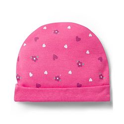 Babyhug 100% Cotton Knit Cap Mittens & Booties with Heart Print Multicolor - Diameter 8 cm