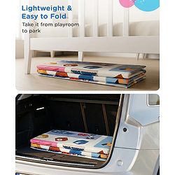 Babyhug Disney Reversible Learning & Play Floor Mat - Mickey & Stitch Theme| 180x150 cm| Dense 8mm Thickness|Waterproof Foam|Crawling & Baby Massage Mat| Foldable & Portable| BIS Certified| 04 Years