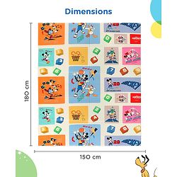 Babyhug Disney Reversible Learning & Play Floor Mat - Mickey & Stitch Theme| 180x150 cm| Dense 8mm Thickness|Waterproof Foam|Crawling & Baby Massage Mat| Foldable & Portable| BIS Certified| 04 Years