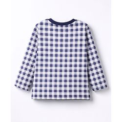 Babyhug Cotton Knit Full Sleeves T-Shirt & Pyjama Night-Suit With Dad Print - Navy Blue