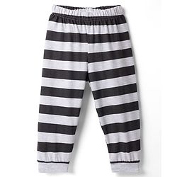 Babyhug Full Sleeves T-Shirt & Striped Pyjama Night-Suit With Fox Print - Orange & Black