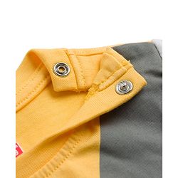 Babyhug Full Sleeves T-Shirt & Striped Pyjama Night-Suit With Fox Print - Orange & Black